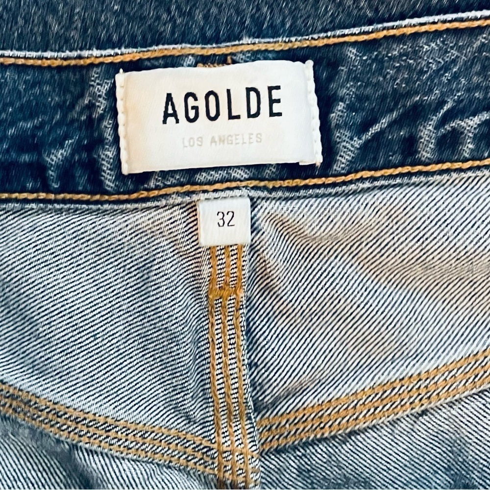 AGOLDE Magda Wide Leg Carpenter-Style Blue Denim Jeans Size 32 - Picture 7 of 10